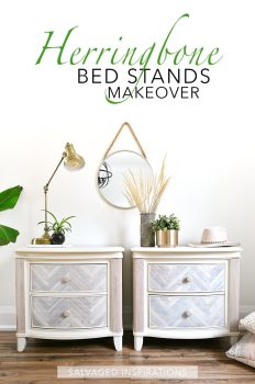 Herringbone Bed Stands Makeover PIN