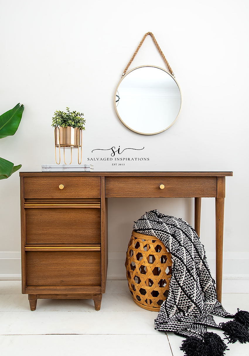 Chocolate MCM Painted Desk Makeover