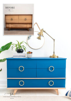 MCM Cape Current Blue Dresser before and after