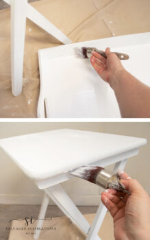 Painting TV table Tray in Cotton White
