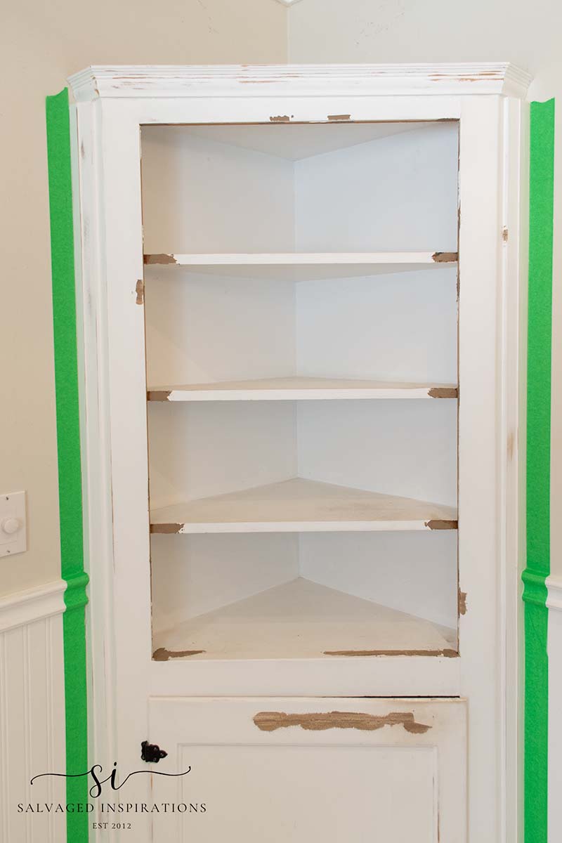 Filled and Taped Corner Cabinet