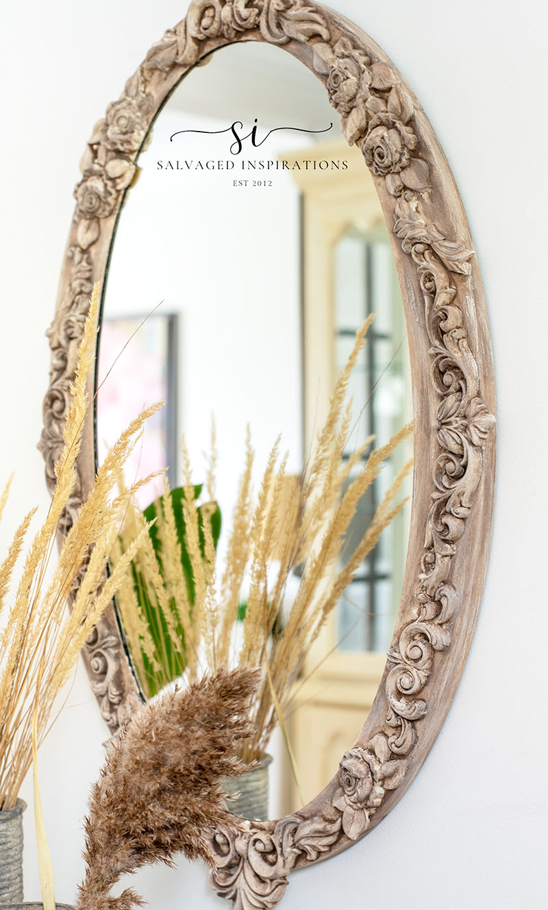 Oval Mirror with Woodubend and Paint