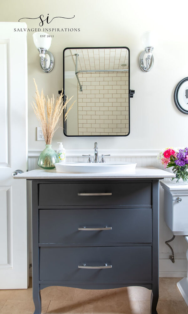 The BEST Paint For Bathroom Cabinets - Salvaged Inspirations