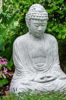 DIY Garden Buddha with Stone Paint Finish