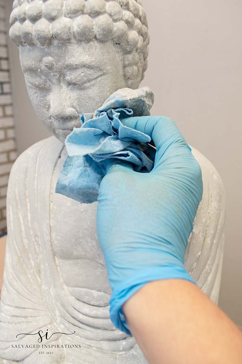 Painting Faux Stone on Statue