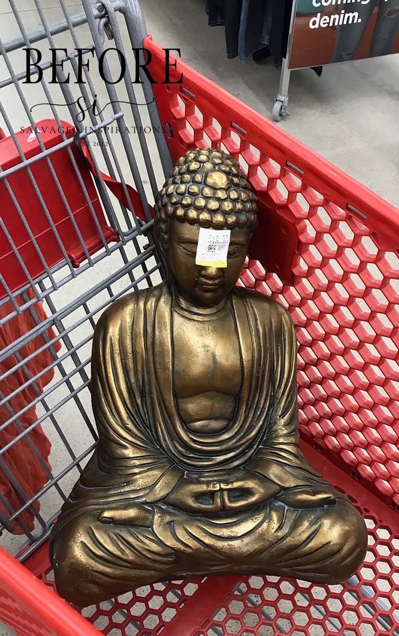 Thrift Store Buddha Statue In Cart - Before