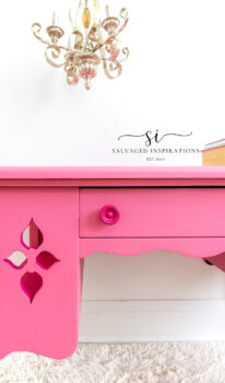 Close Up of Barbie-Inspired Painted Desk