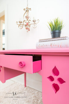 Painted Barbie Desk Drawer Two Tone Pink