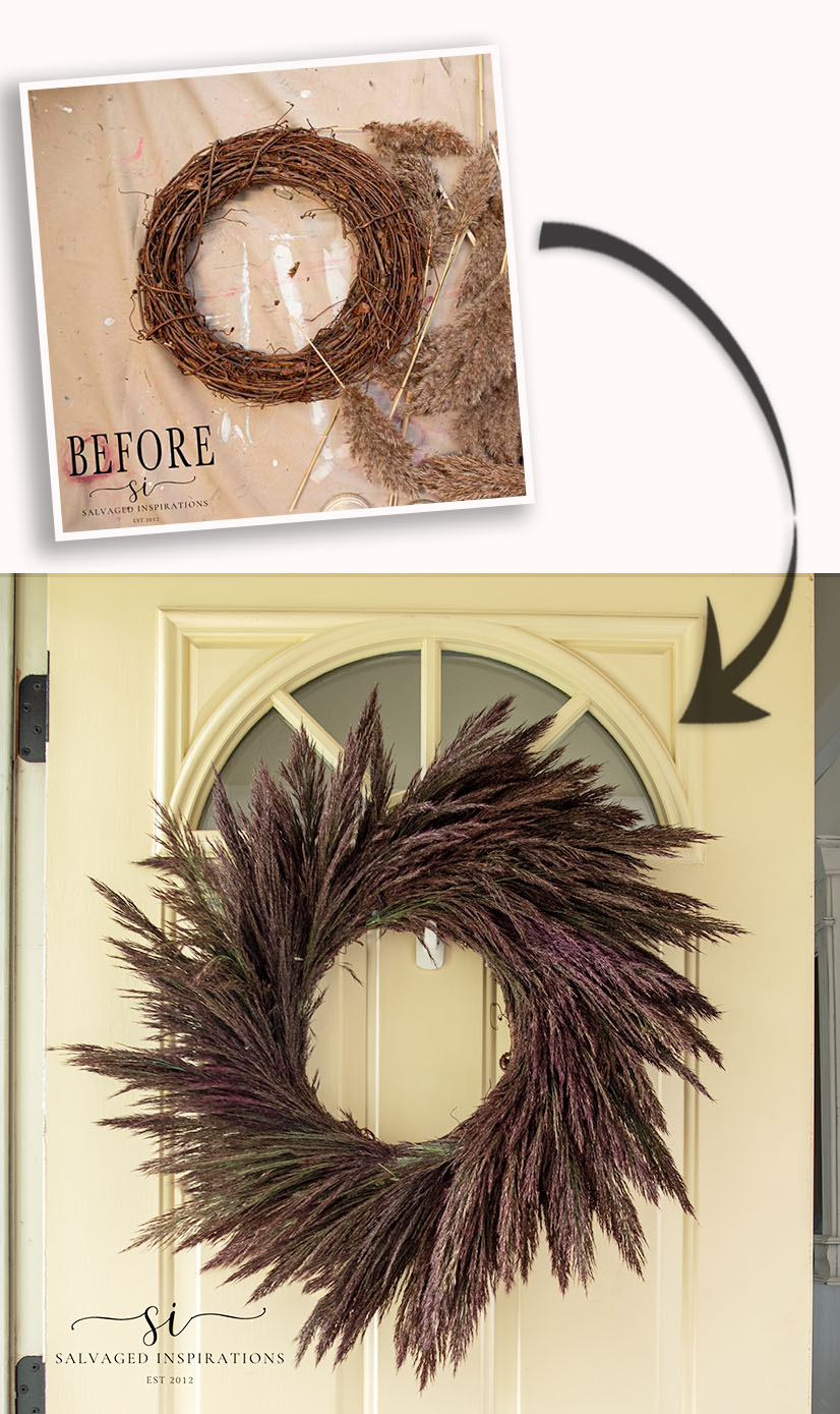 DIY Fall Wreath Before and After