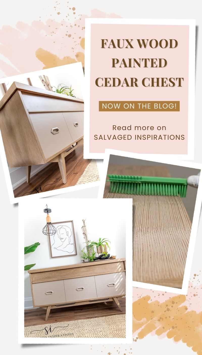 FAUX WOOD PAINTED CEDAR CHEST PIN