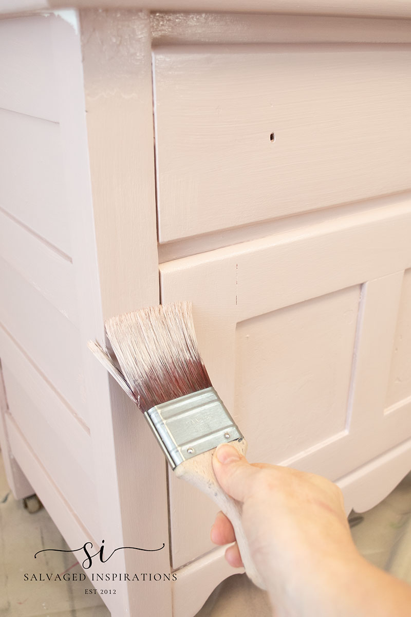 Painting Conch Pink On Washstand