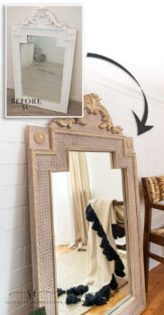 Restyled Painted Mirror with Frame Before and After