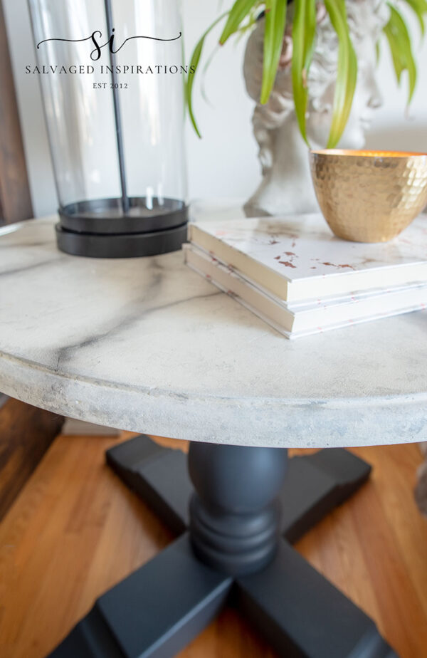 How To Paint Faux Marble | DIY Table Makeover - Salvaged Inspirations