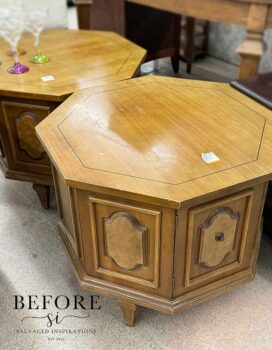 Thrift Store Octagon Tables BEFORE