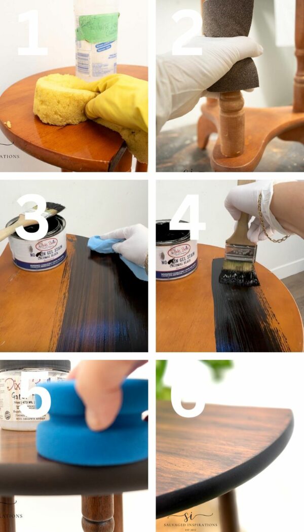 How To Gel Stain Over Stained Wood - Salvaged Inspirations