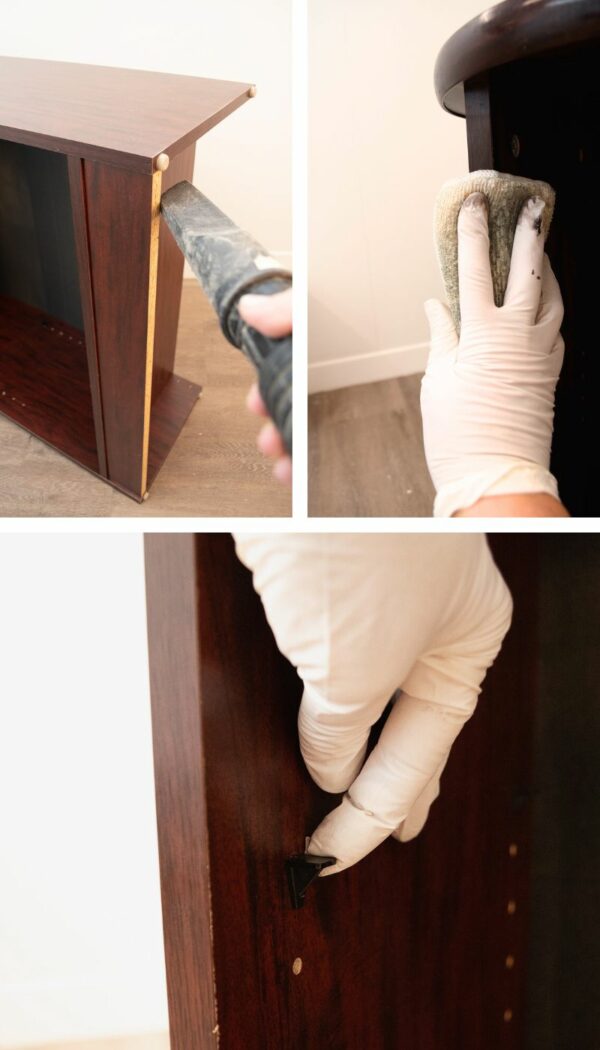 How To Paint Particle Board Furniture | Bookcase Makeover - Salvaged ...