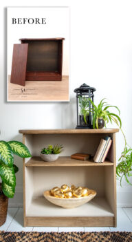 How To Paint Particle Board Furniture | Bookcase Makeover - Salvaged ...
