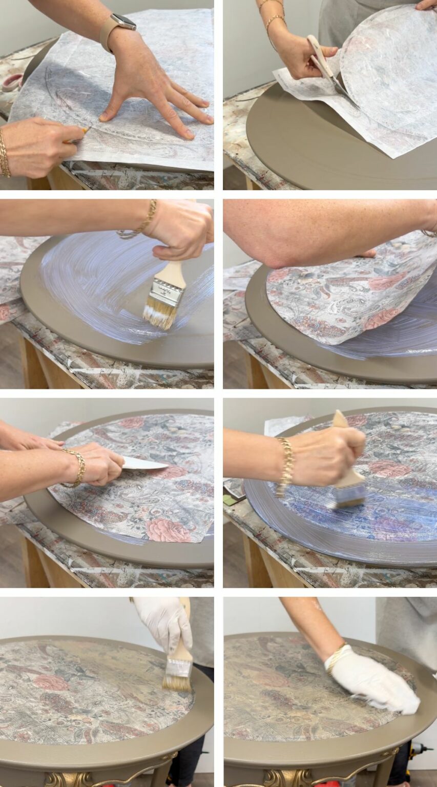 How To Restyle and Paint A Leather Table Top - Salvaged Inspirations