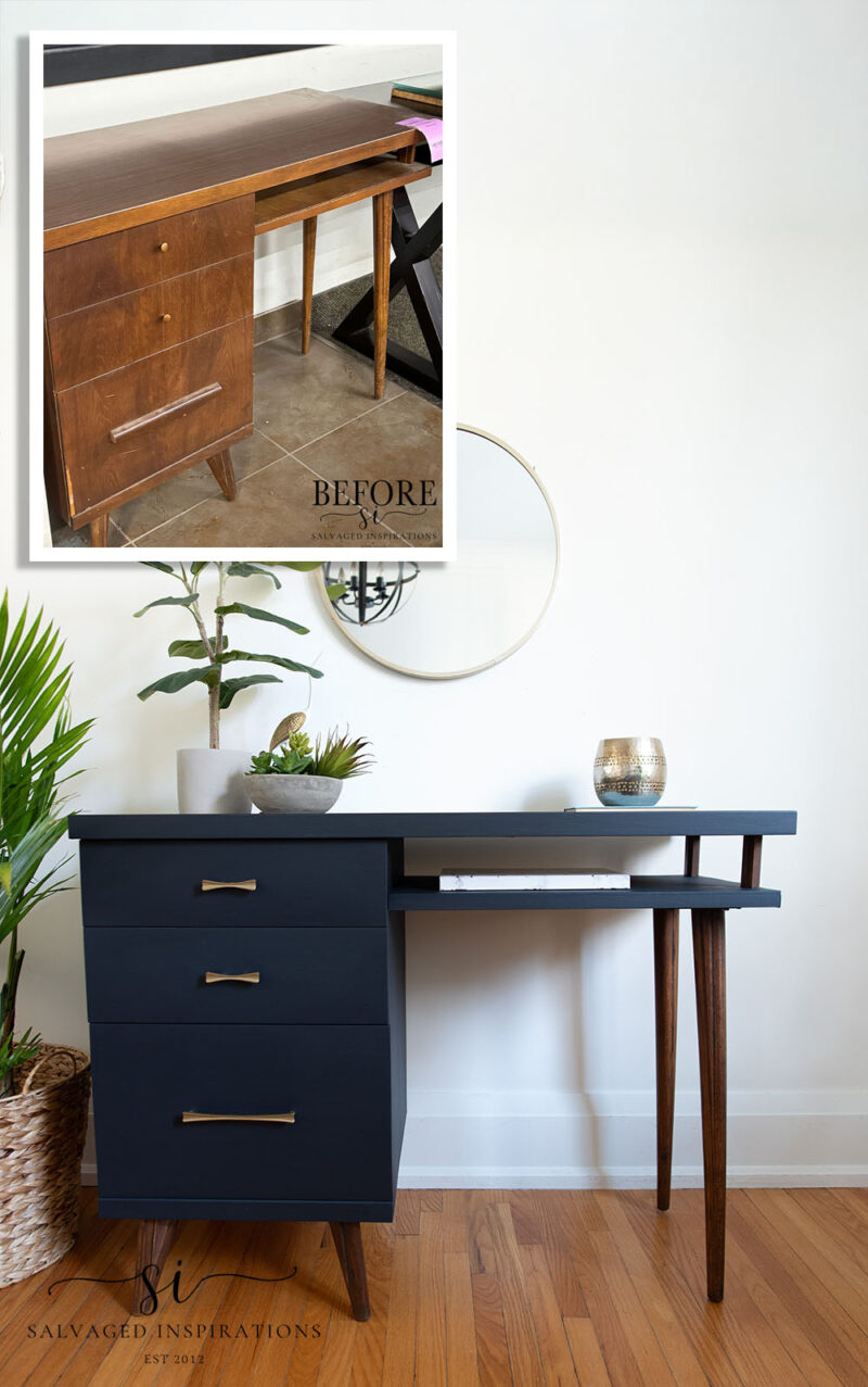 MCM Writing Desk Makeover - Before AND AFTER