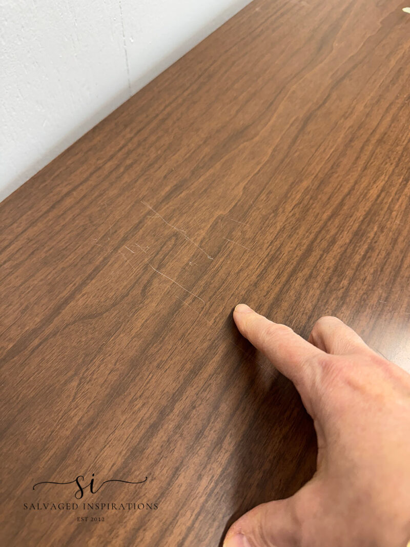 Scratched Laminate Desk Top