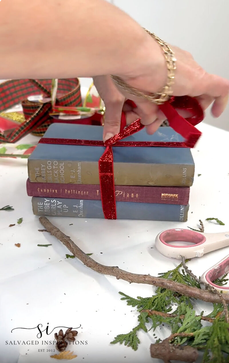Bundling Books With Ribbon
