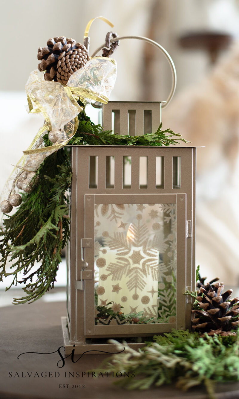 Curbshopped Hurricane Lamp Xmas Decor