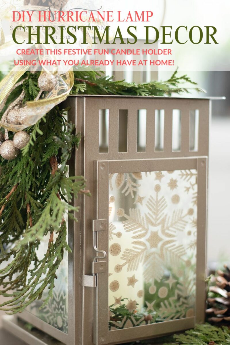 DIY Hurricane Lamp Christmas Decor PIN