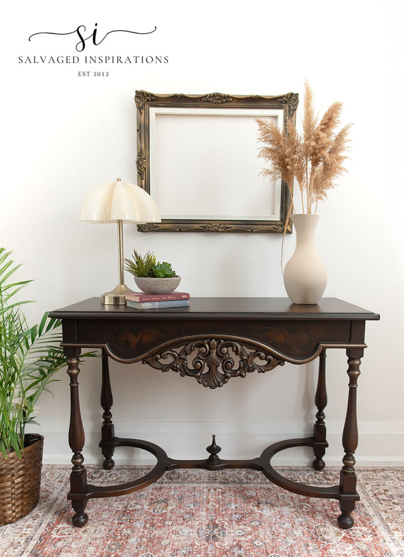 1 After of Walnut Table Makeover