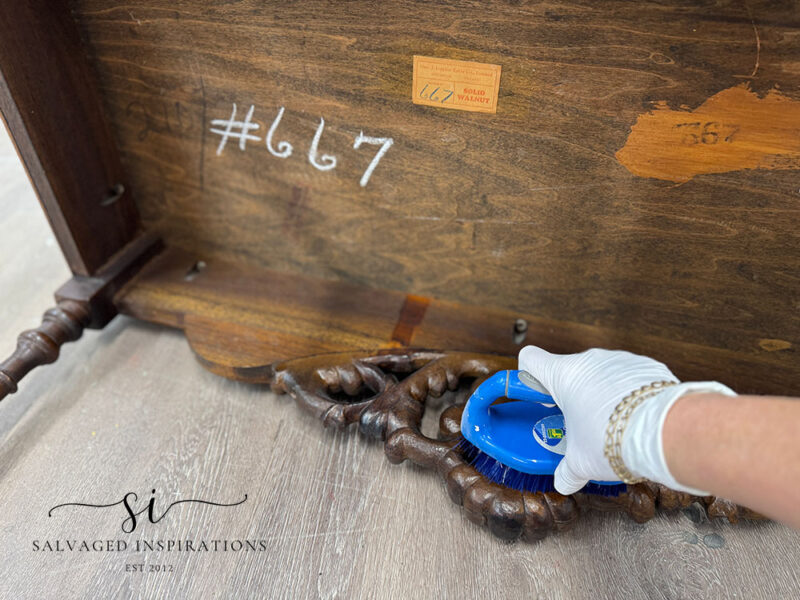 Cleaning Backside of Wood Carvings on Table