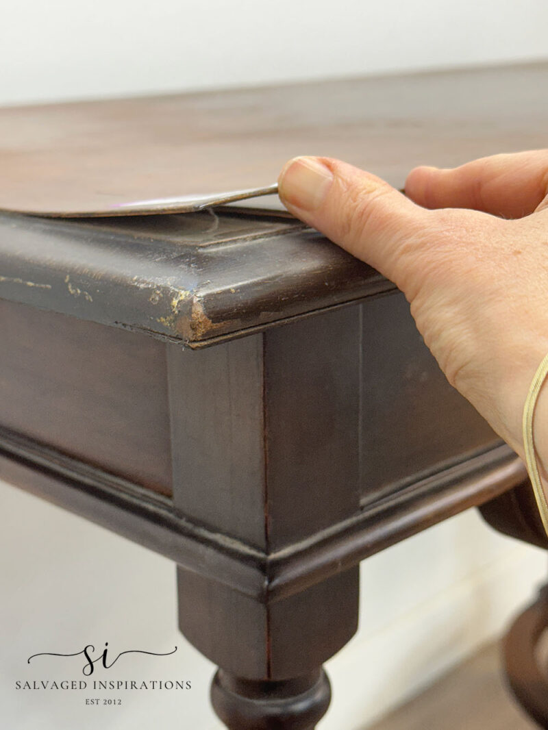 Lifting Veneer On Walnut Table Before