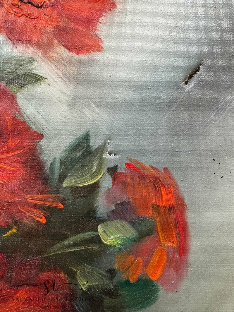 Paint Canvas Torn in Two Areas Before
