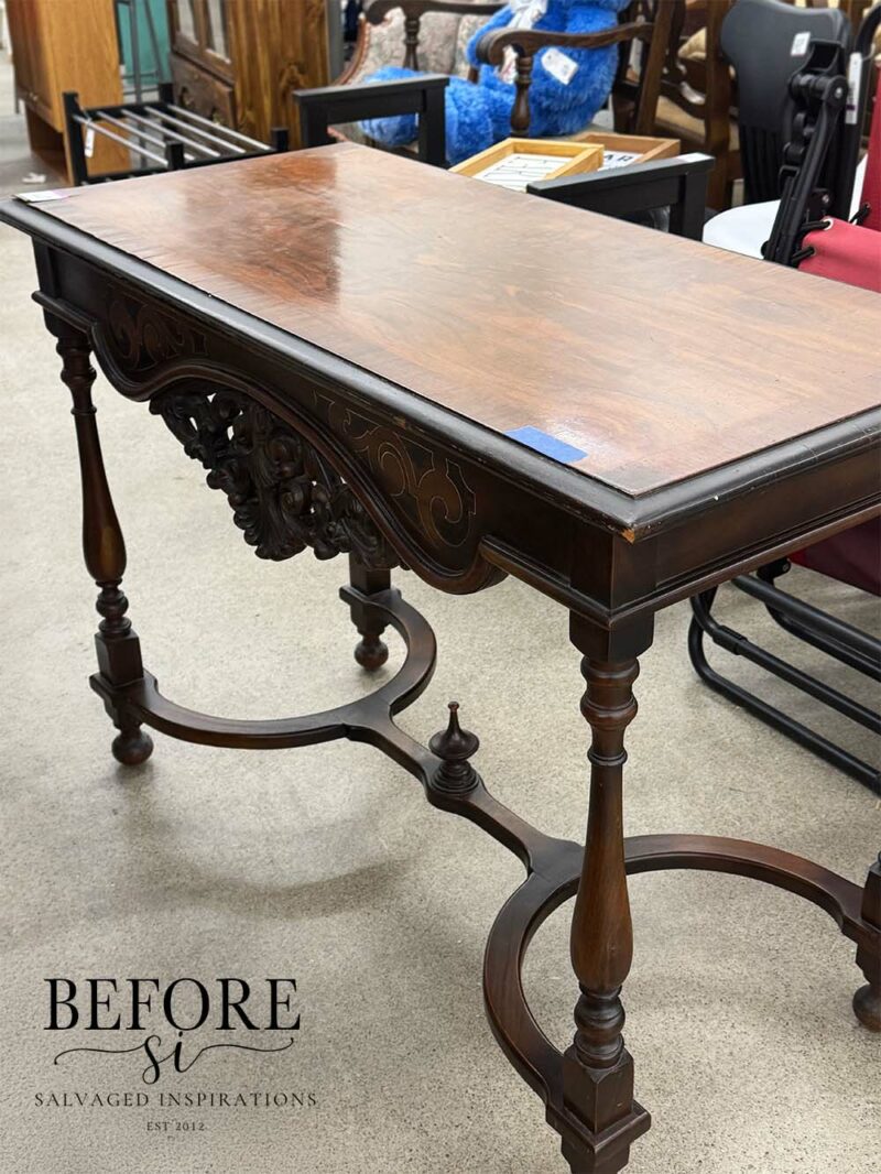 Thrift Walnut Carved Table Before