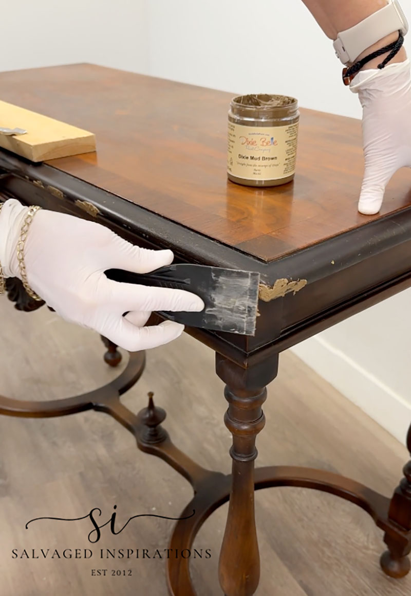 Wood Filler on Table Corner