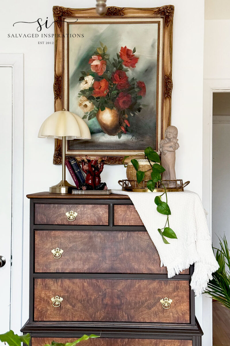 dresser with floral painting