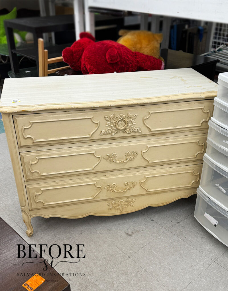 $20 Thrift French Provincial Dresser Before