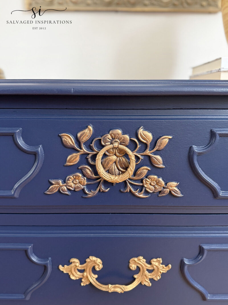 Antique Gold Gilding Wax Details on Dresser Front