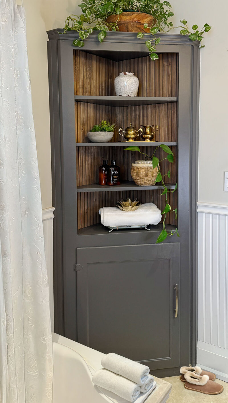 Bathroom Corner Cabinet Makeover