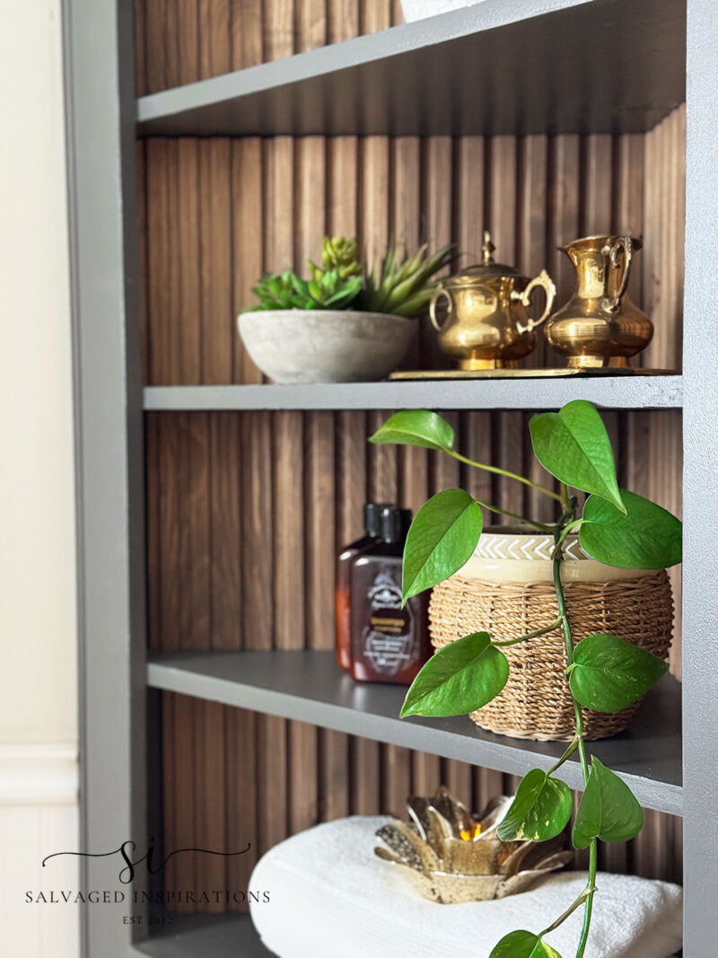 Fluted Wood Panel on Back of Cabinet