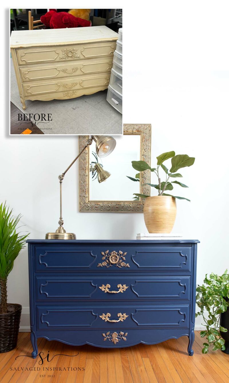 Front View Painted FP Thrift Drsr Before and After