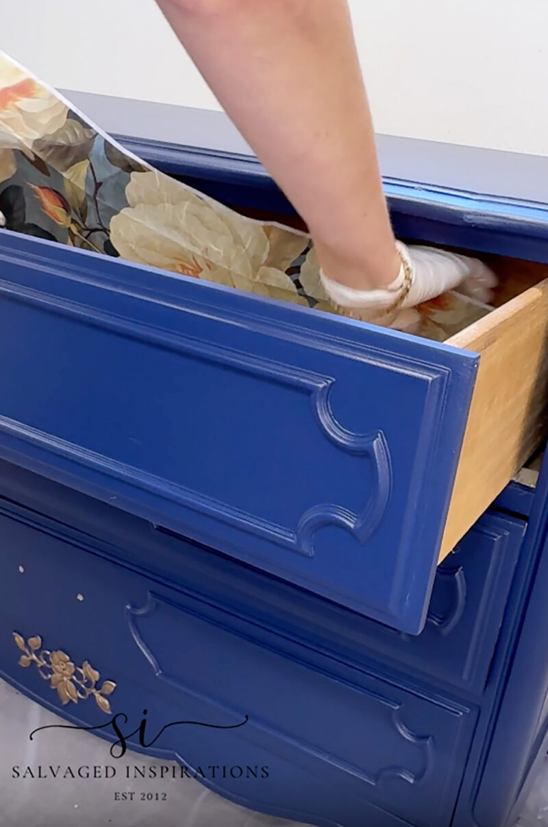 Lining Drawer with Floral Paper