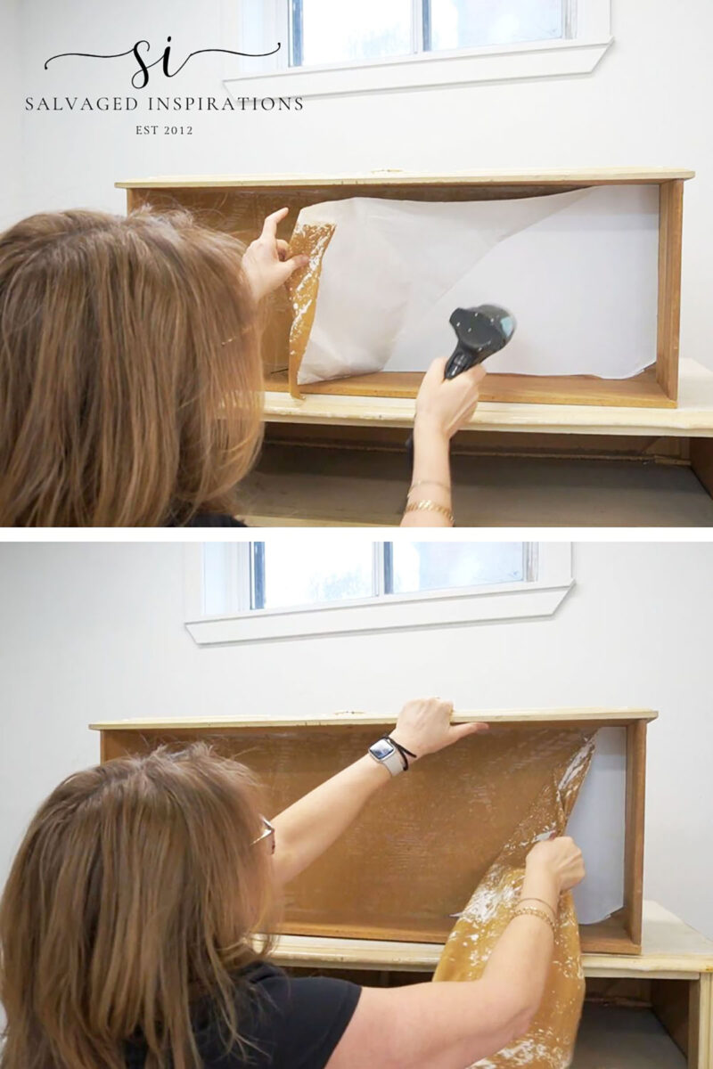 Removing Contact Paper Drawer Liner with A Heat Gun