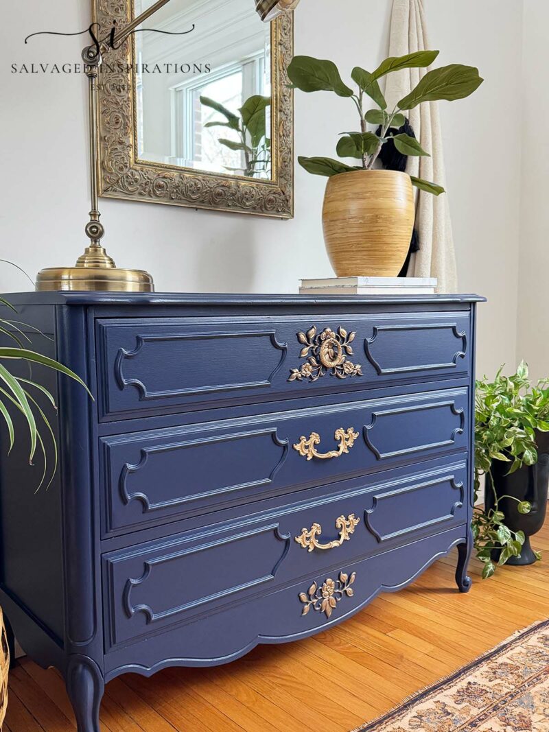 Side View of Nautical Painted Blue FP Dresser