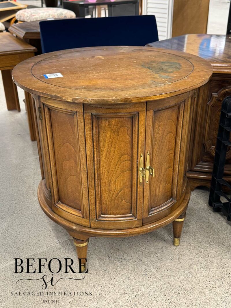 Thrift Drum Table Before