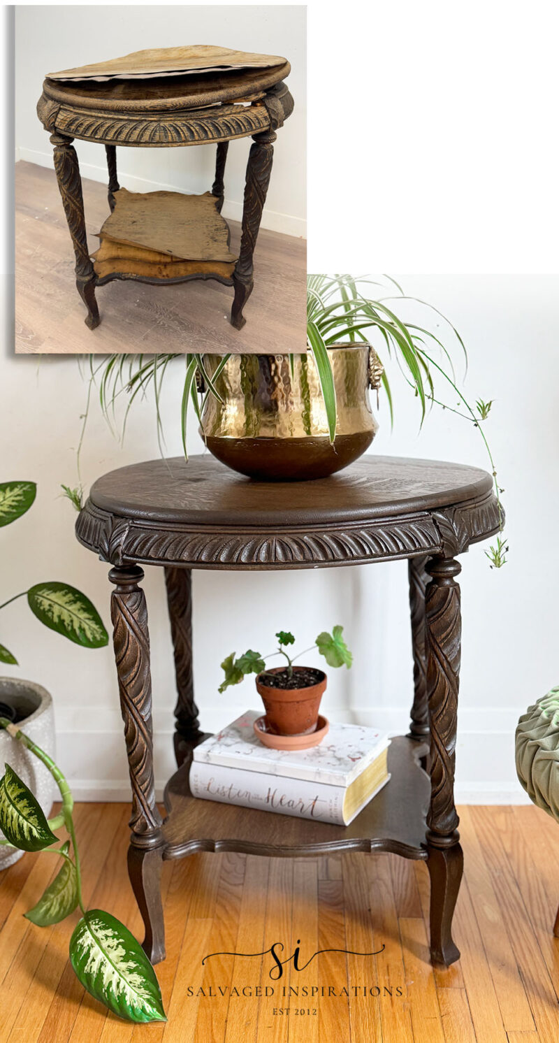 how to fix a warped table top before and after