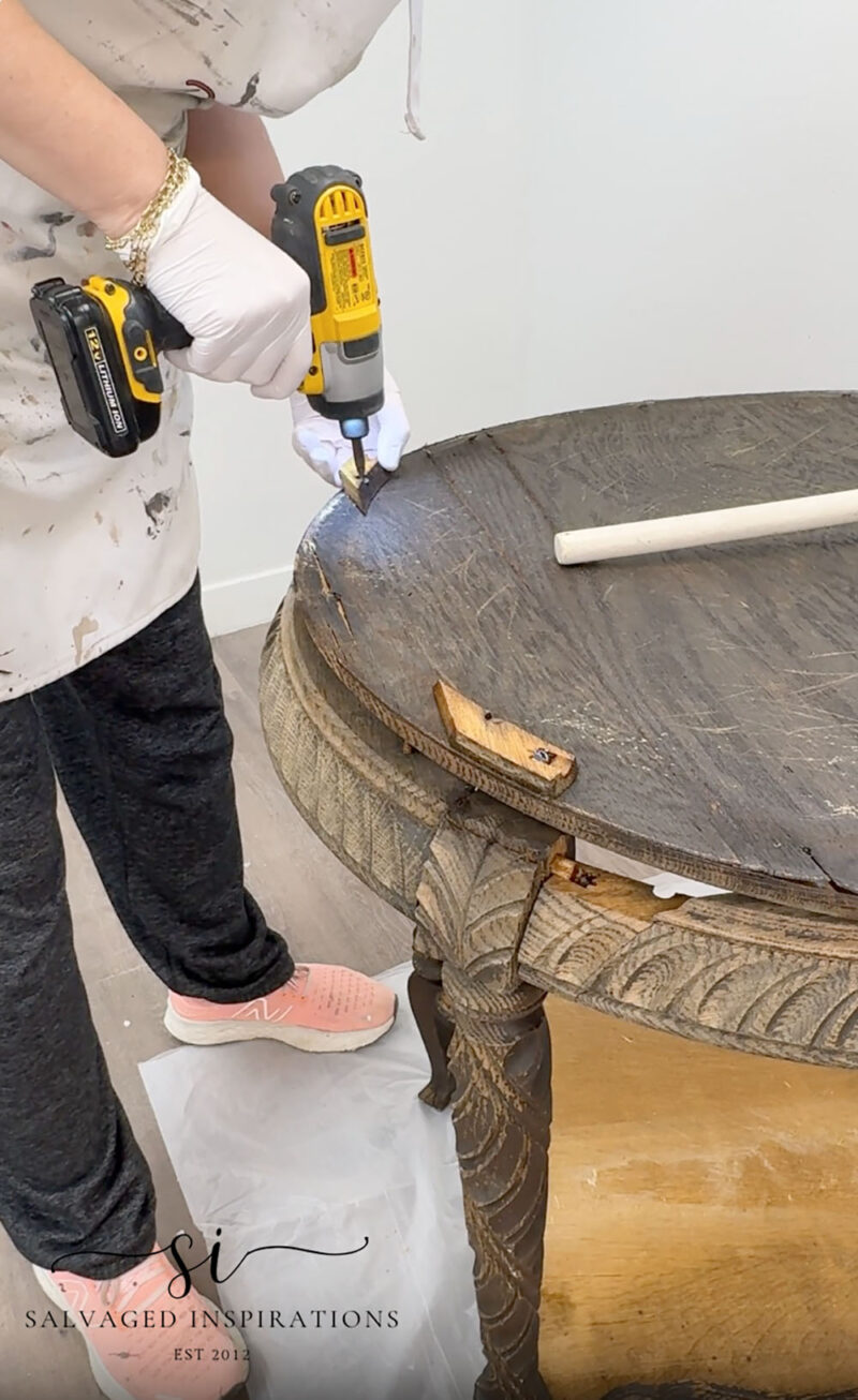 Removing Warped Wood Top on Table