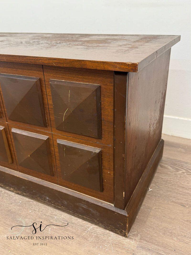 Scratched Up Blanket Box From Thrift Store