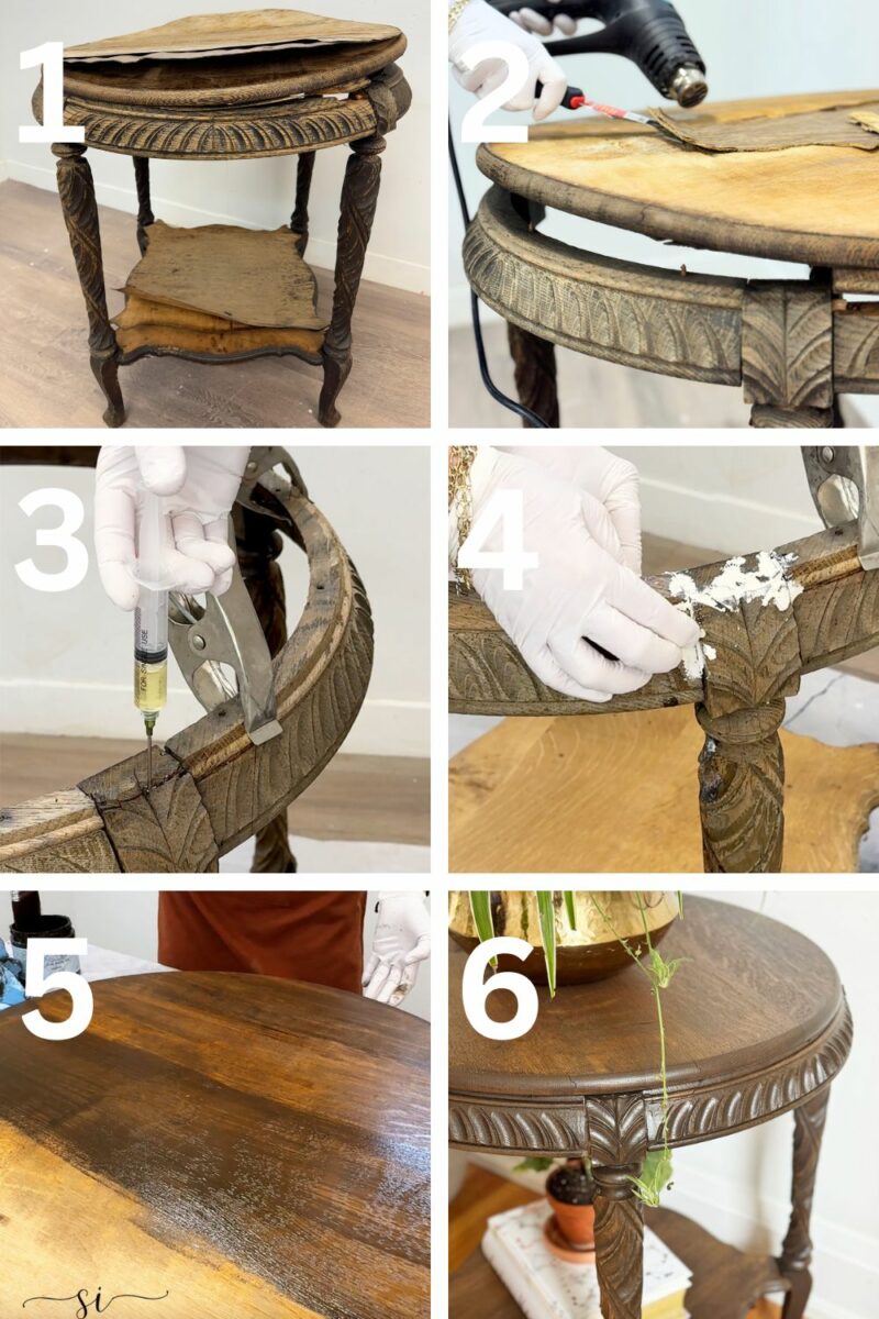 Step By Step Trashed Vintage Table Makeover