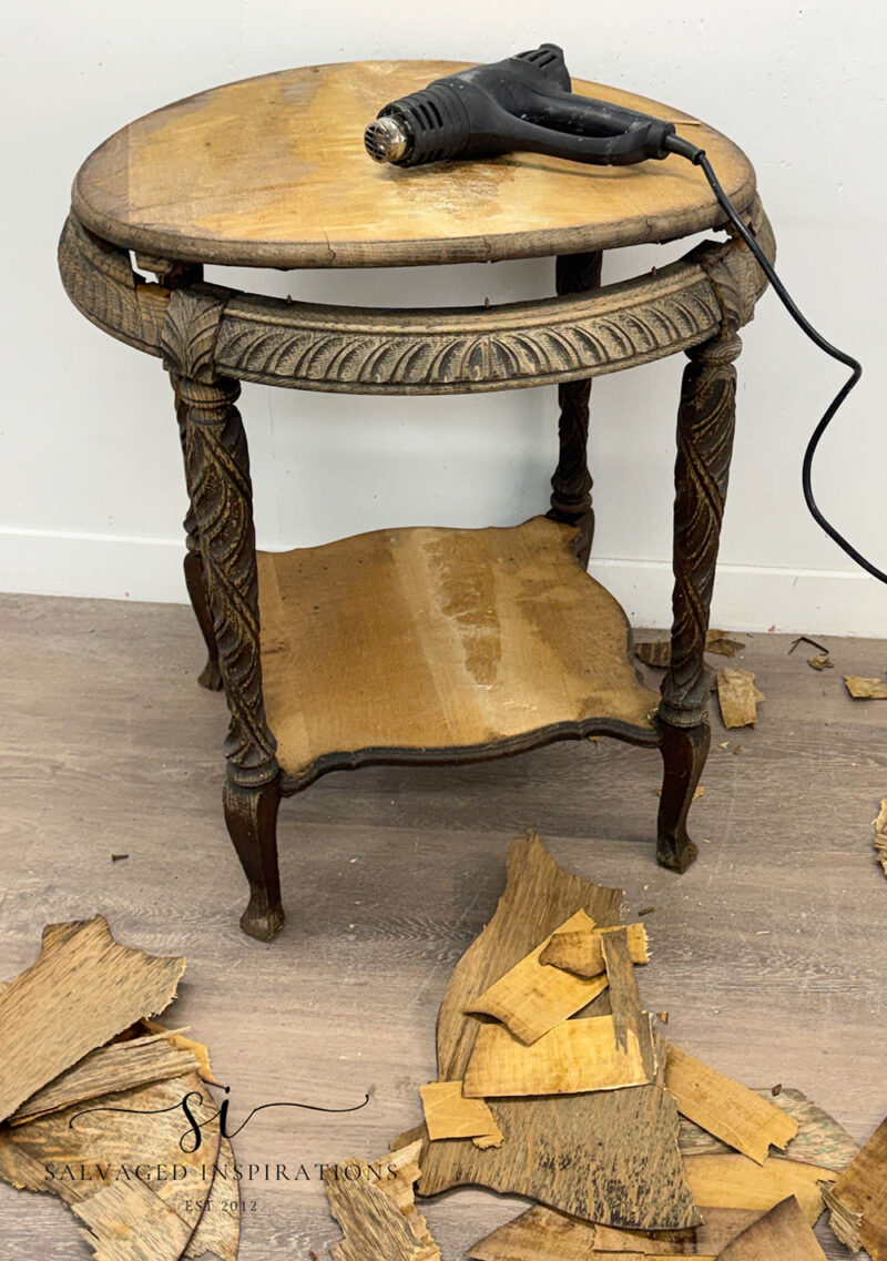 Veneer Stripped Off Curbshop Table