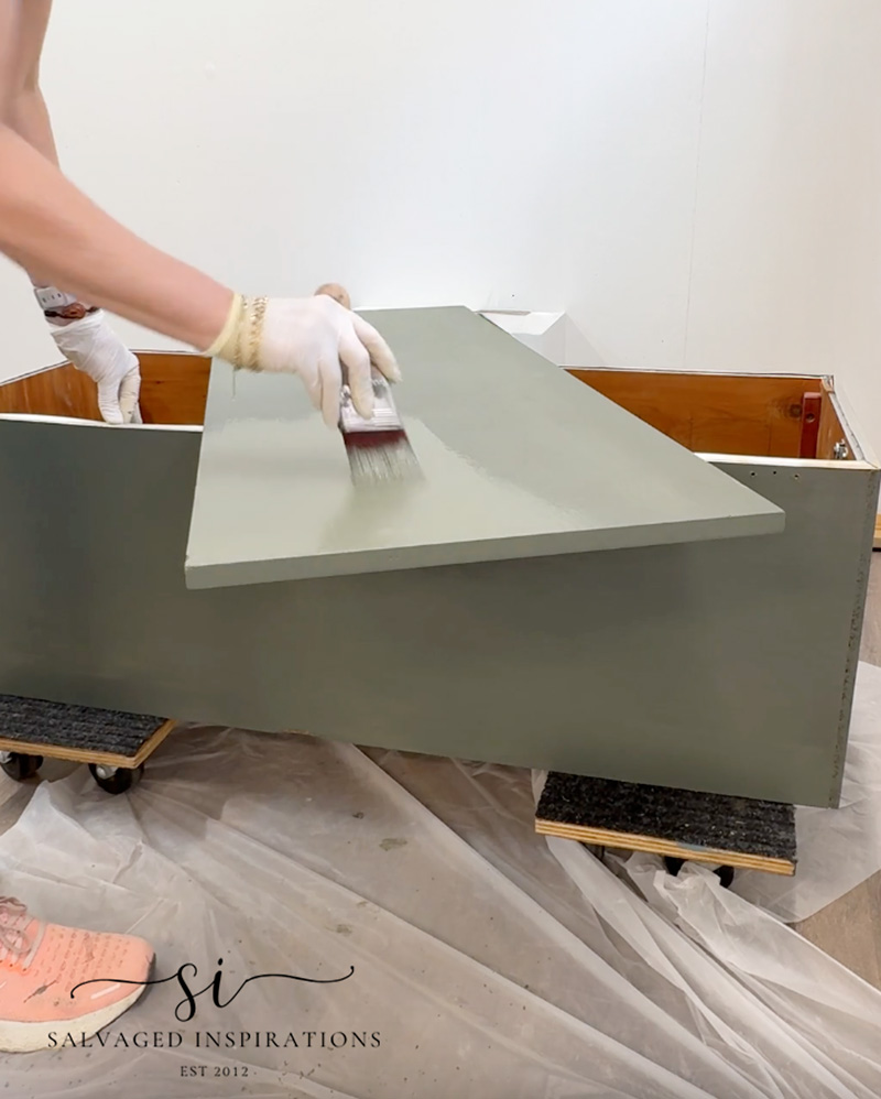 painting second coat of cactus