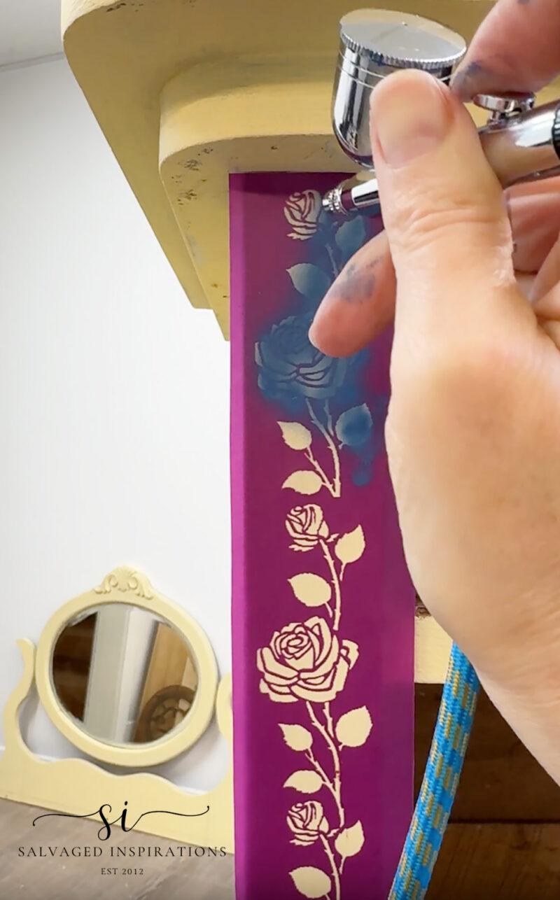 Airbrushing Silkscreen Rose Stencil